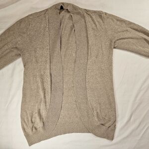 Beth & Madison Womens Beige 3/4 Sleeve Open Cardigan Sweater Size Small